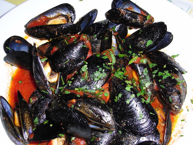 I fagioli borlotti con cozze per un secondo gustoso