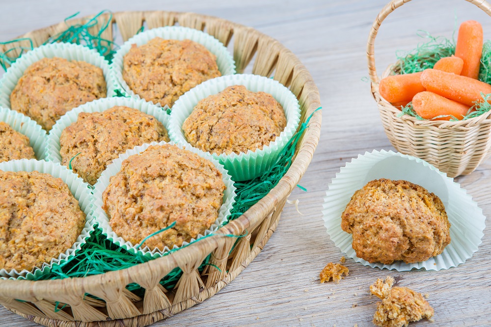 Muffin di carote e noci, la merenda sana e dolce per i bambini