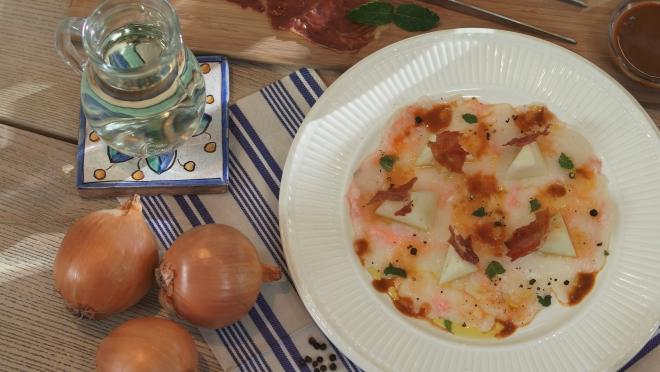 Scampi con prosciutto e melone: la ricetta sfiziosa di Andrea Mainardi