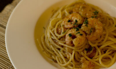 spaghetti arancia gamberetti primo diverso solito