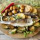 trota salmonata al forno con patate