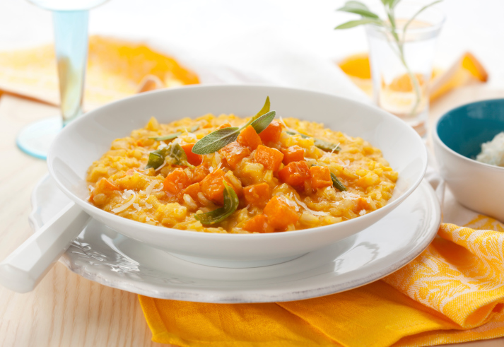 Il risotto ai topinambur e zucca con la ricetta gustosa