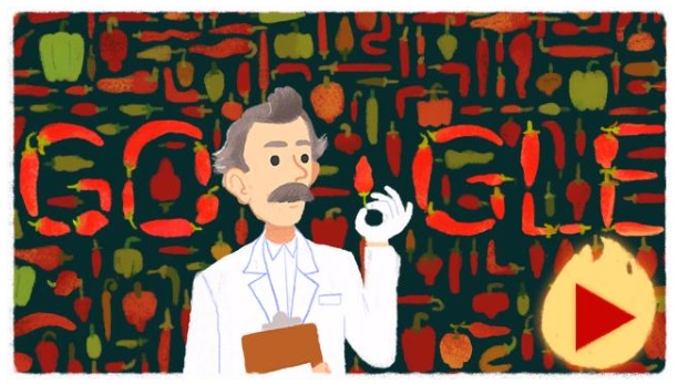 Wilbur Scoville e il Google Doodle che gioca con la Scala di Scoville