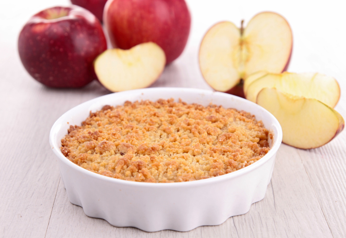 Il crumble di mele con la ricetta vegan