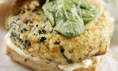 hamburger di pollo e spinaci