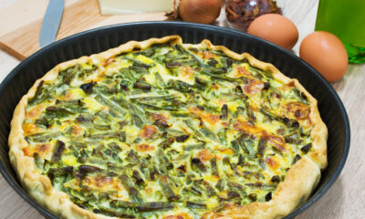 La torta salata con fagiolini e ricotta con la ricetta leggera
