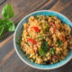 La quinoa al curry e verdure con la ricetta gustosa