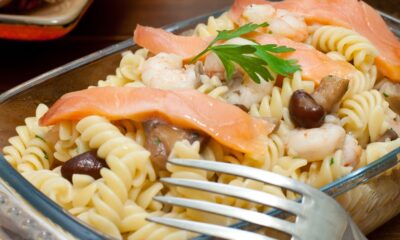 penne con salmone e funghi
