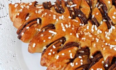 albero di Natale con pasta sfoglia e nutella
