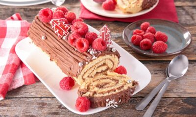 tronchetto di natale con la pasta biscotto