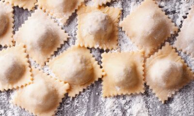 ravioli ripieni di pesce e pistacchio