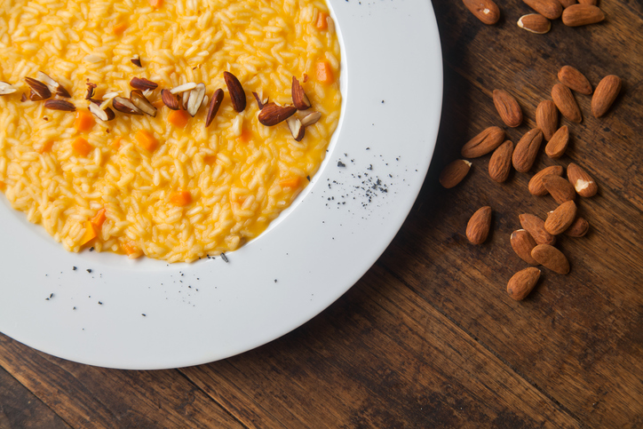 Il risotto alle mandorle e zucca perfetto per il pranzo