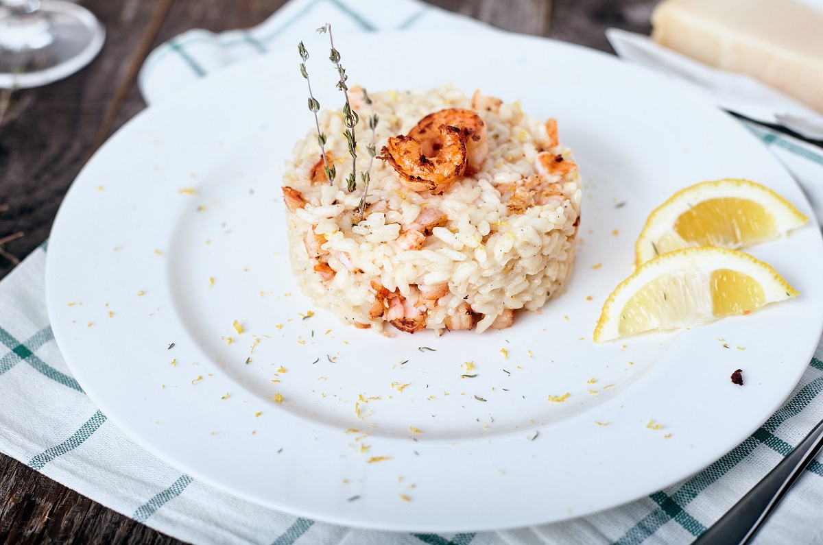 Il risotto con gamberi e agrumi per il pranzo di Natale