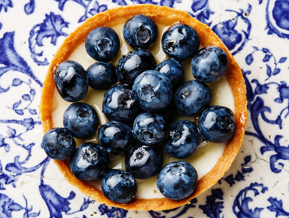 La crostata di mirtilli e crema per il dessert di fine pasto