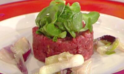 tartare al limone con cipollotto glassato