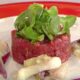 tartare al limone con cipollotto glassato