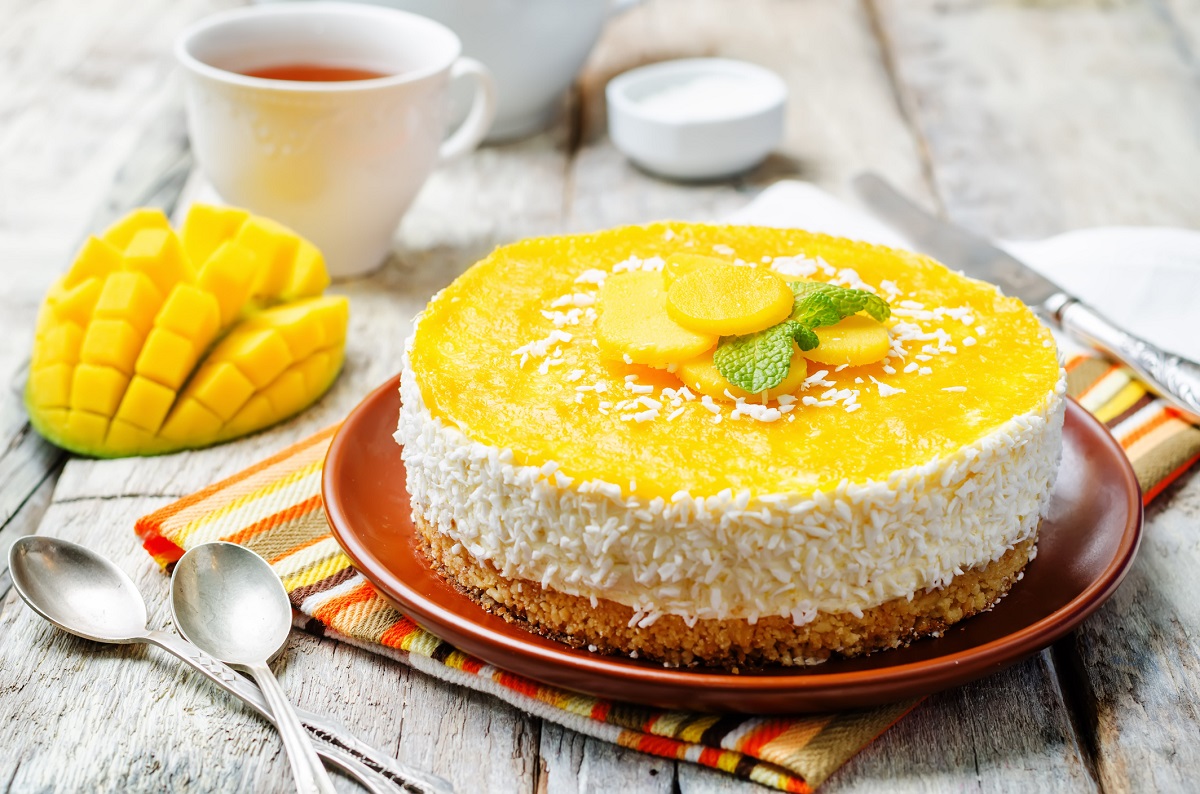 La cheesecake al mango e cocco per il pranzo della domenica