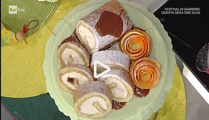 Rollata con cuore di panna al caramello: la video ricetta della Prova del Cuoco