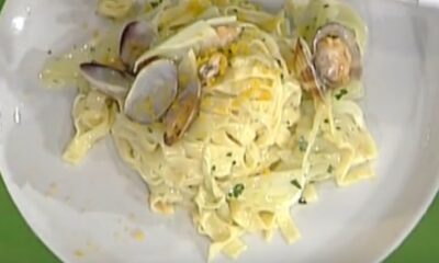 tagliolini con vongole e bottarga