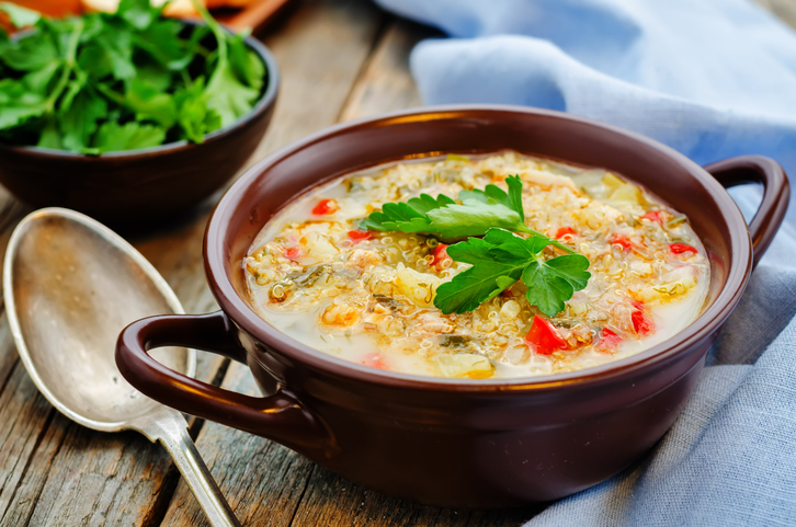 La zuppa di quinoa con la ricetta peruviana