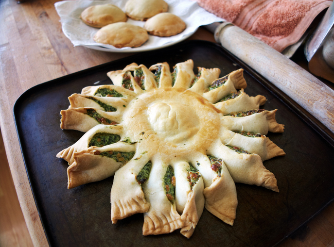 La torta girasole di spinaci e ricotta con la ricetta sfiziosa