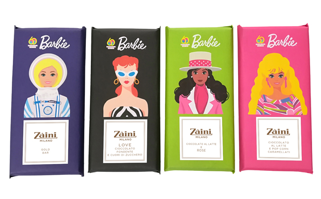 La Barbie più dolce sulle tavolette di cioccolato Zaini