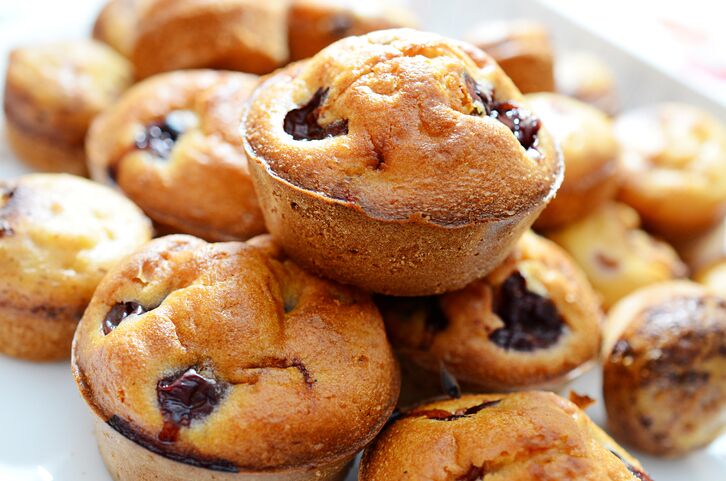 La ricetta dei muffin di ciliegie senza burro
