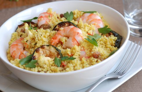 Cous cous zucchine e gamberi, la ricetta di Benedetta Parodi