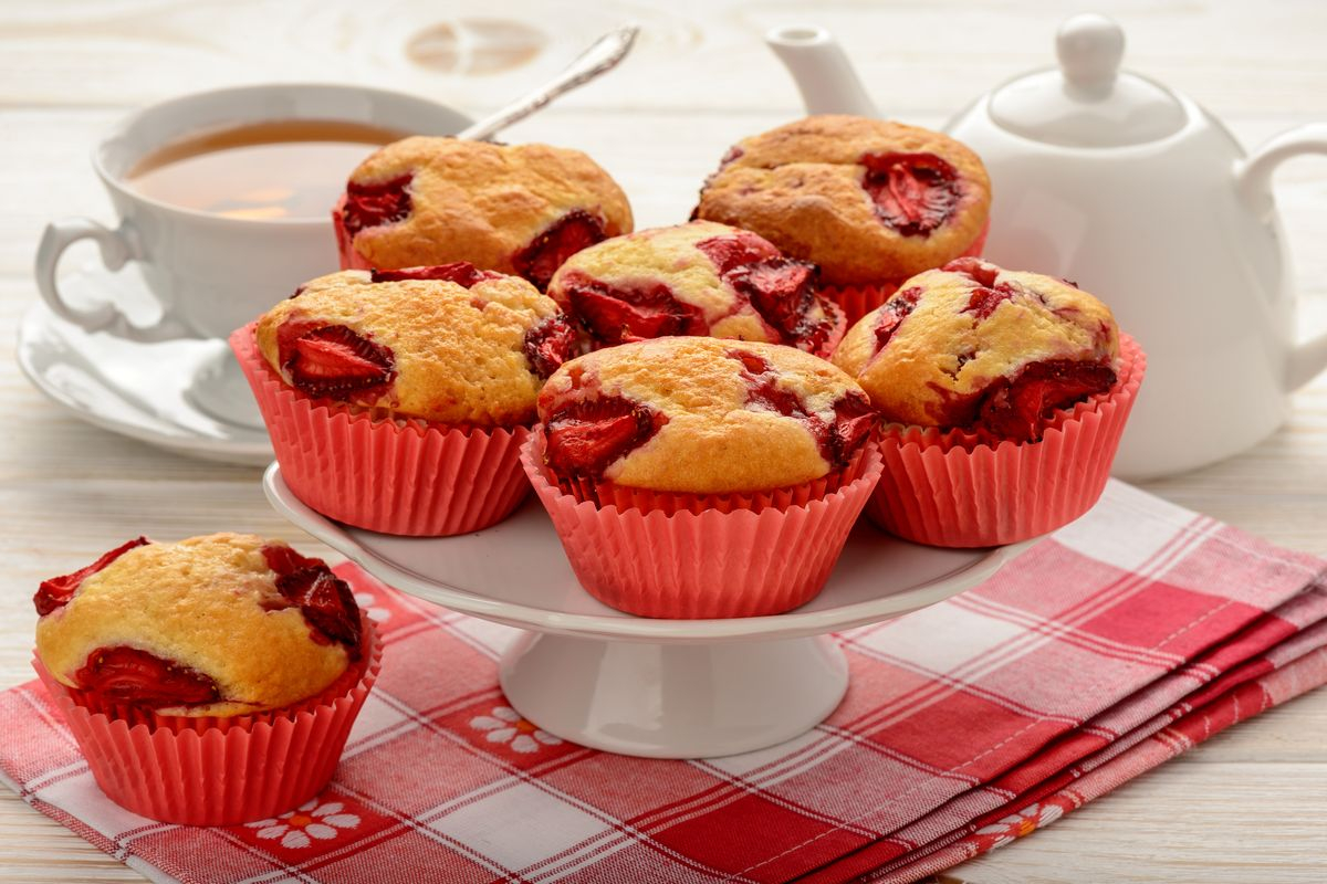 Muffin di fragole soffici e golosi