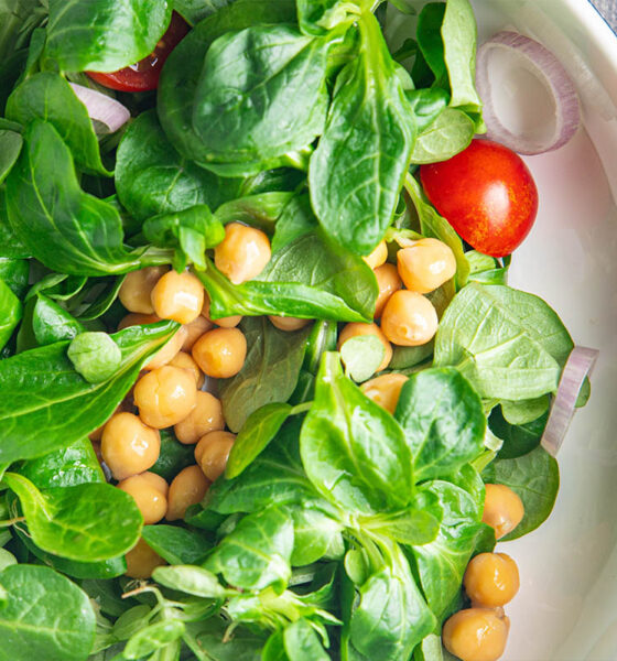 insalata ceci cipolle pomodorini