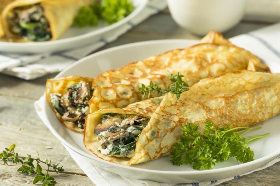 crespelle vegane ai funghi e besciamella