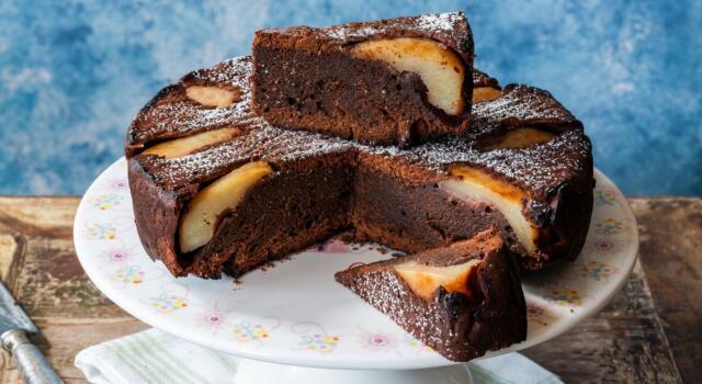 Torta cioccolato e pere