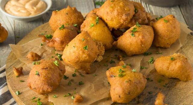 Frittelle salate con riso, zucca e stracchino