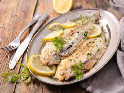 Filetti di Sogliola al limone e vino bianco al forno