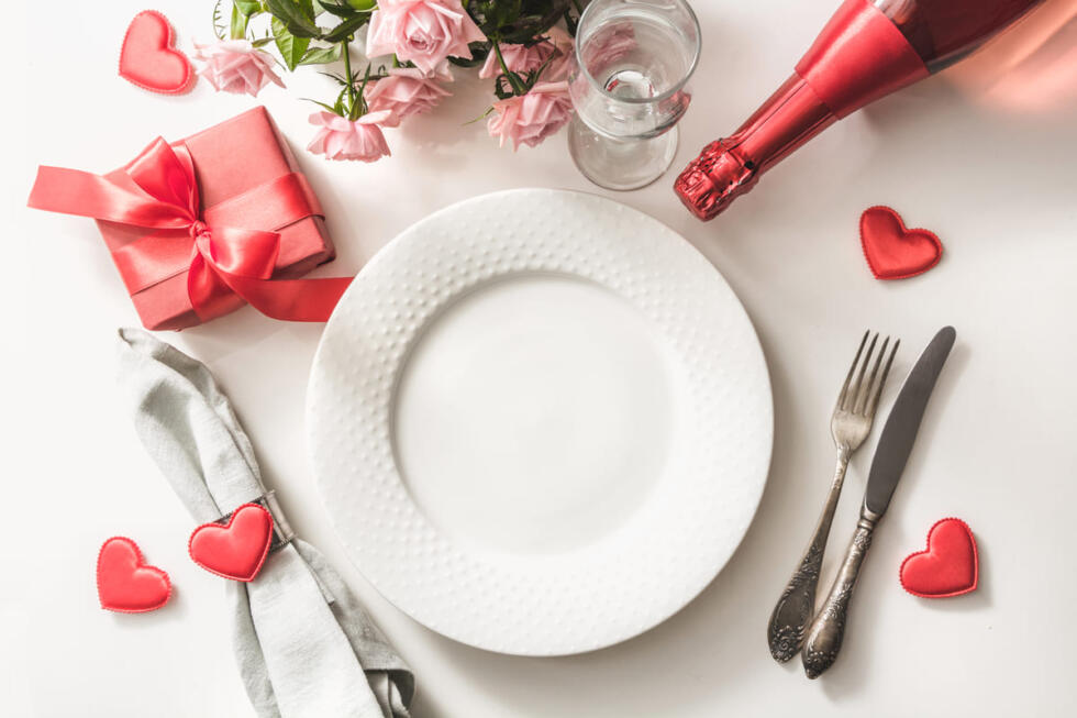 cena di san valentino a casa tavola