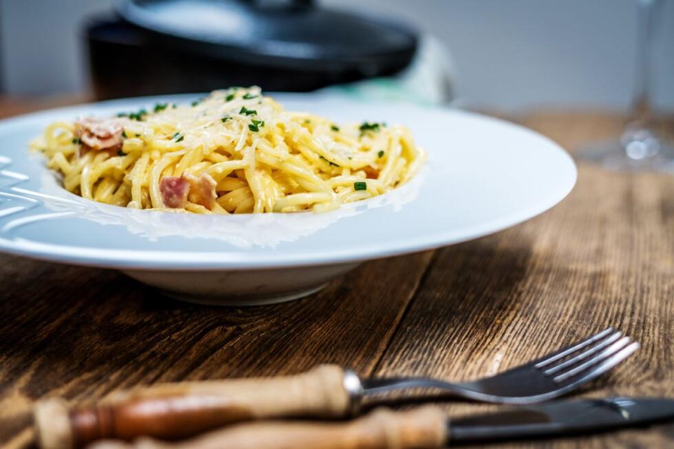 Carbonara di tonno cotto e mangiato