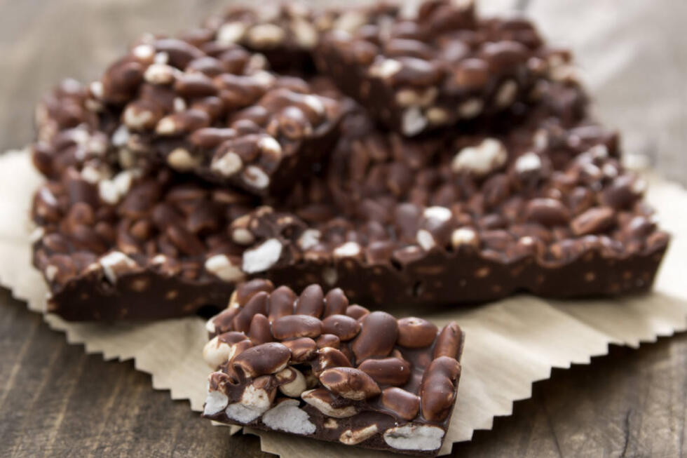 Barrette riso soffiato e cioccolato bianco