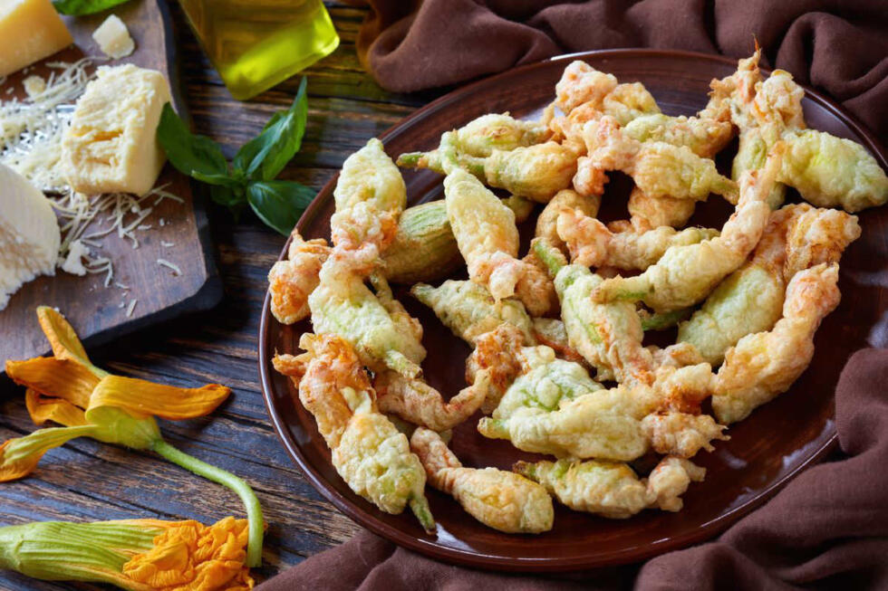 Fiori di zucca in pastella