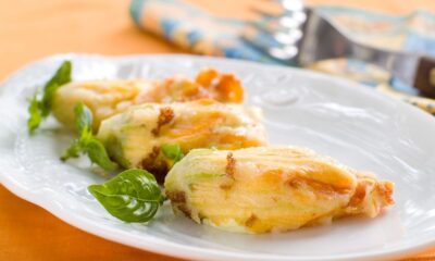 Fiori di zucca ripieni di ricotta