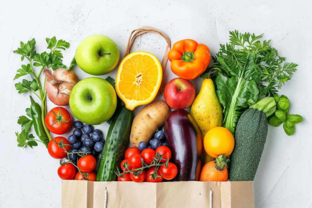 Frutta e verdura fresche in busta