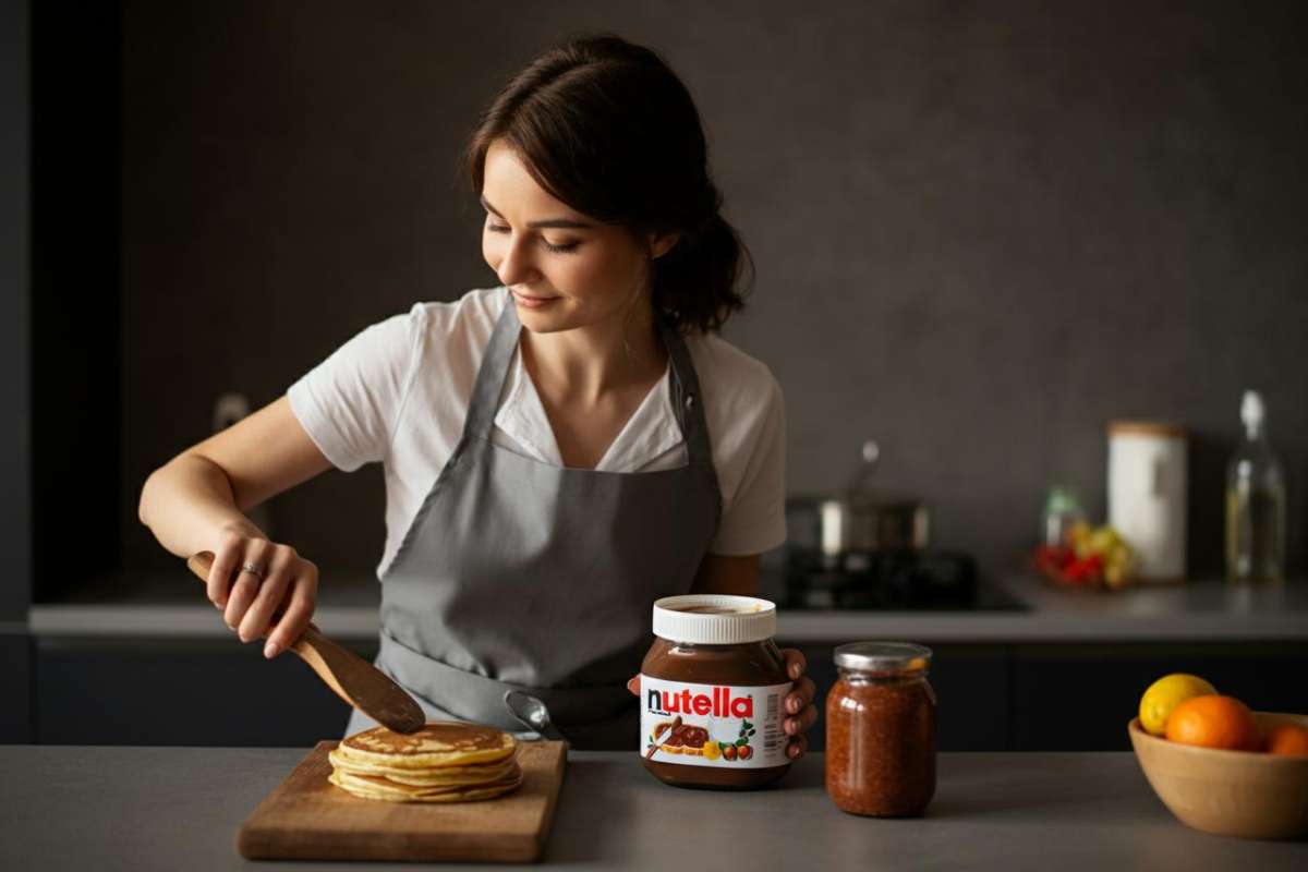 ricetta dei pancakes mirtilli e nutella