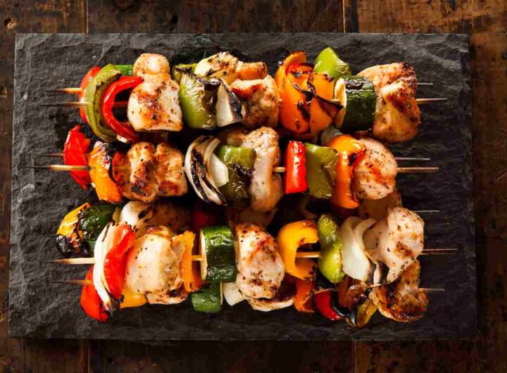 spiedini pollo e verdure