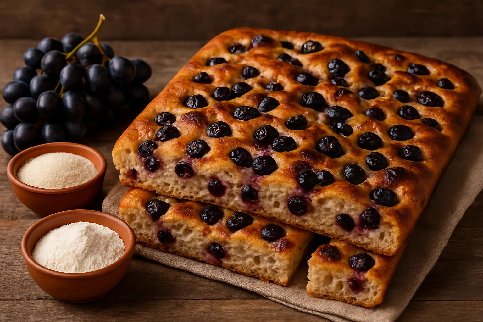 Schiacciata con l'uva: la ricetta originale toscana