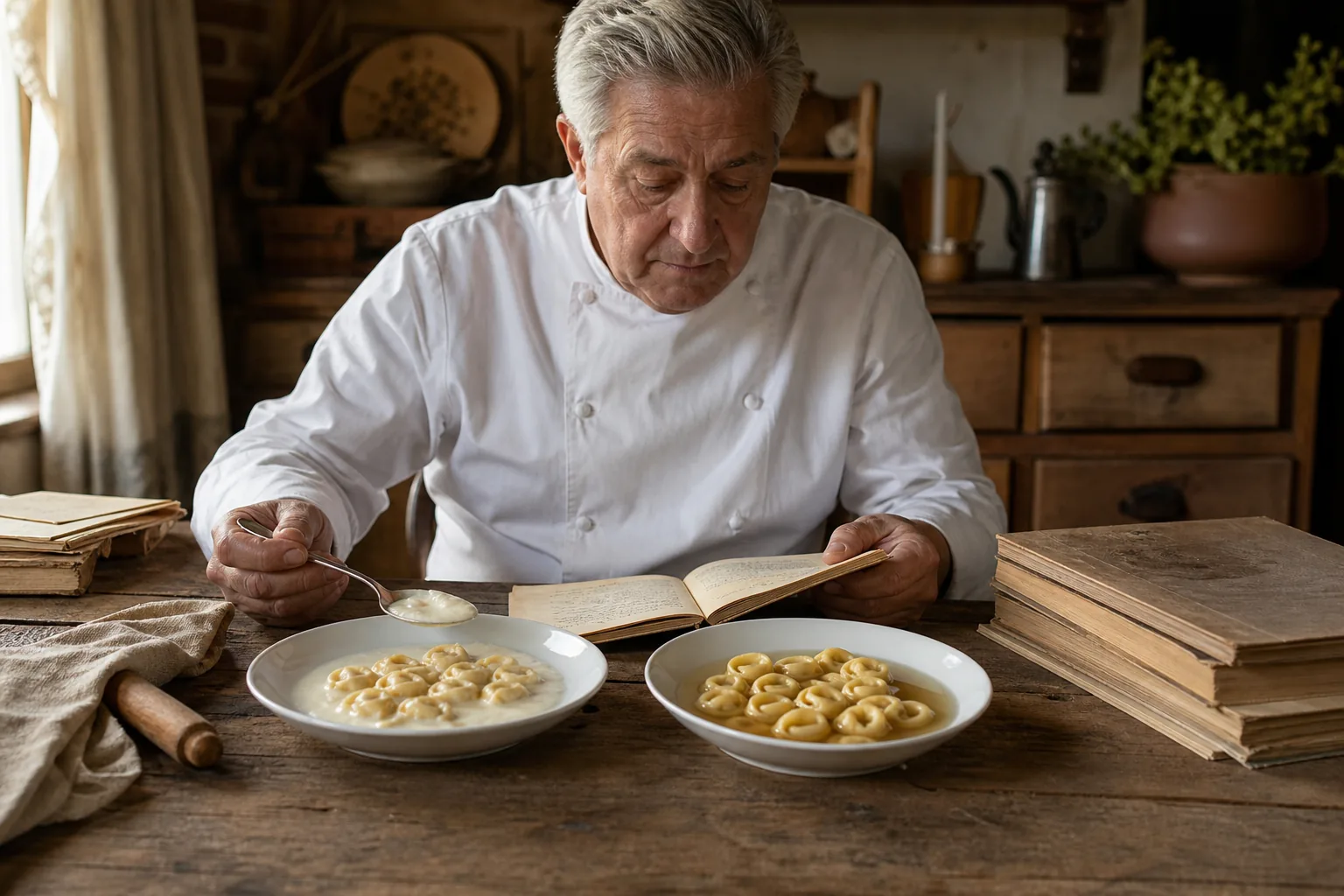 Tortellini con la panna vs. tortellini in brodo: quale versione è più antica secondo i ricettari