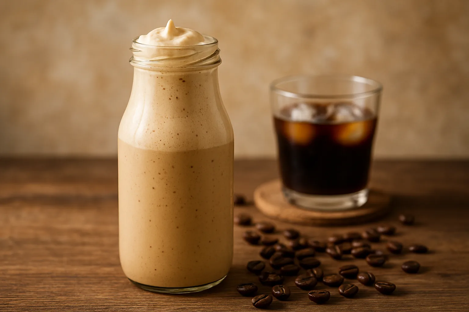 Crema fredda al caffè in bottiglia: il trucco con la bottiglia agitata